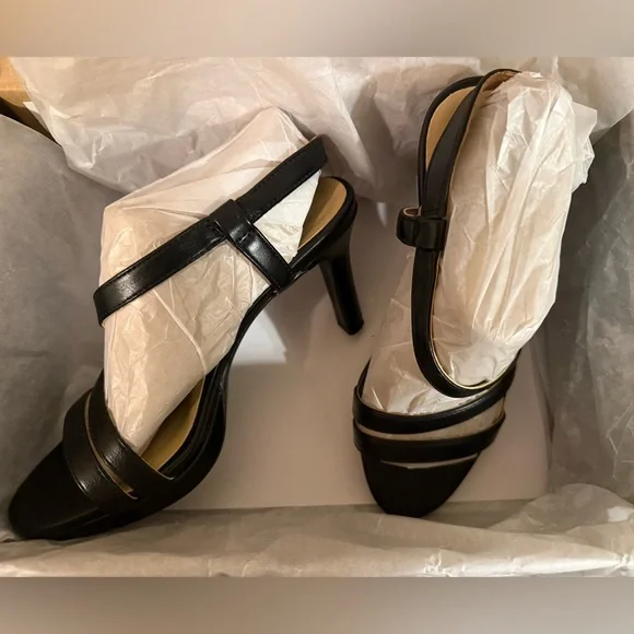 Naturalizer Black Strappy Heels - Picture 3 of 7